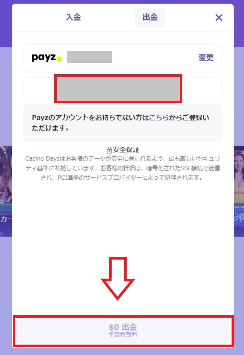 ペイズ｜出金方法2