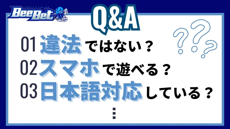 ビーベット(beebet)のよくある質問について説明した画像