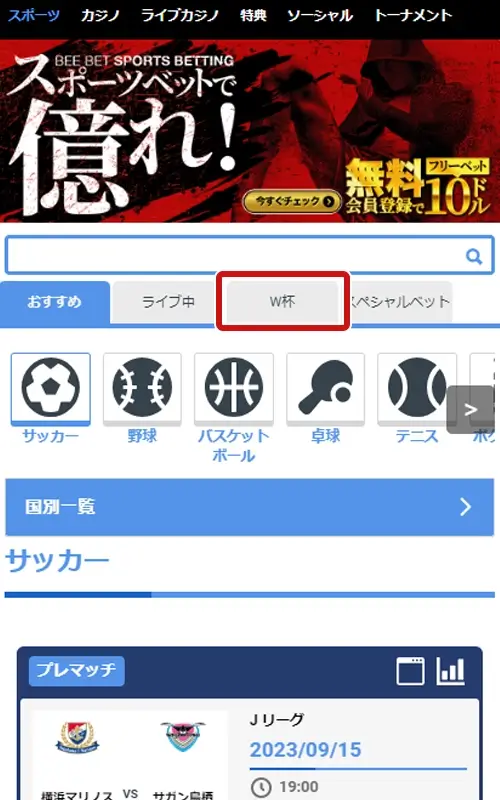 BeeBetラグビーW杯への賭け方