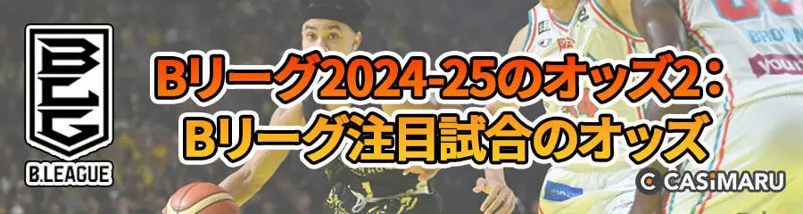 Bリーグ2024-25のオッズ2 (Bリーグ注目試合のオッズ)