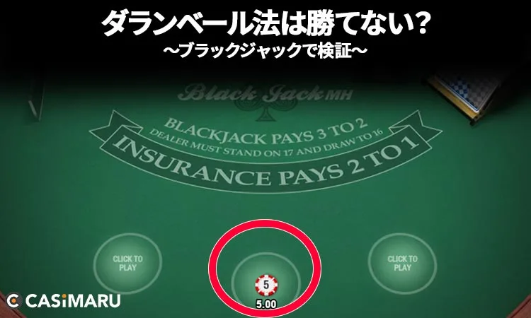 ダランベール法は勝てない？実際にブラックジャックで考察のゲーム5 (ベット)