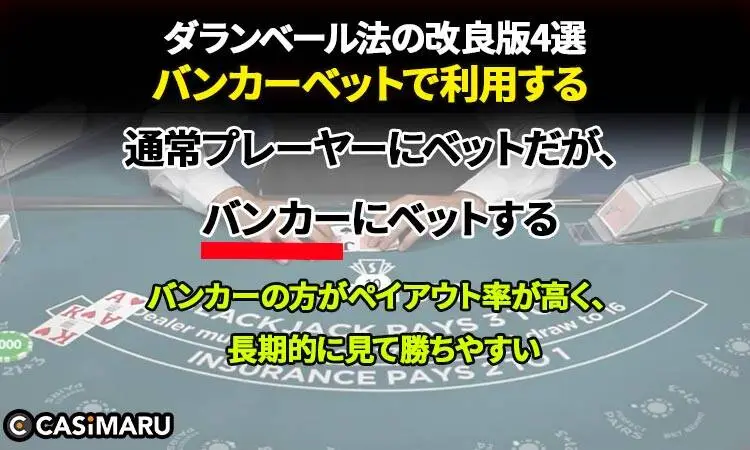 ダランベール法の改良版4選 (バンカーベットで利用する)