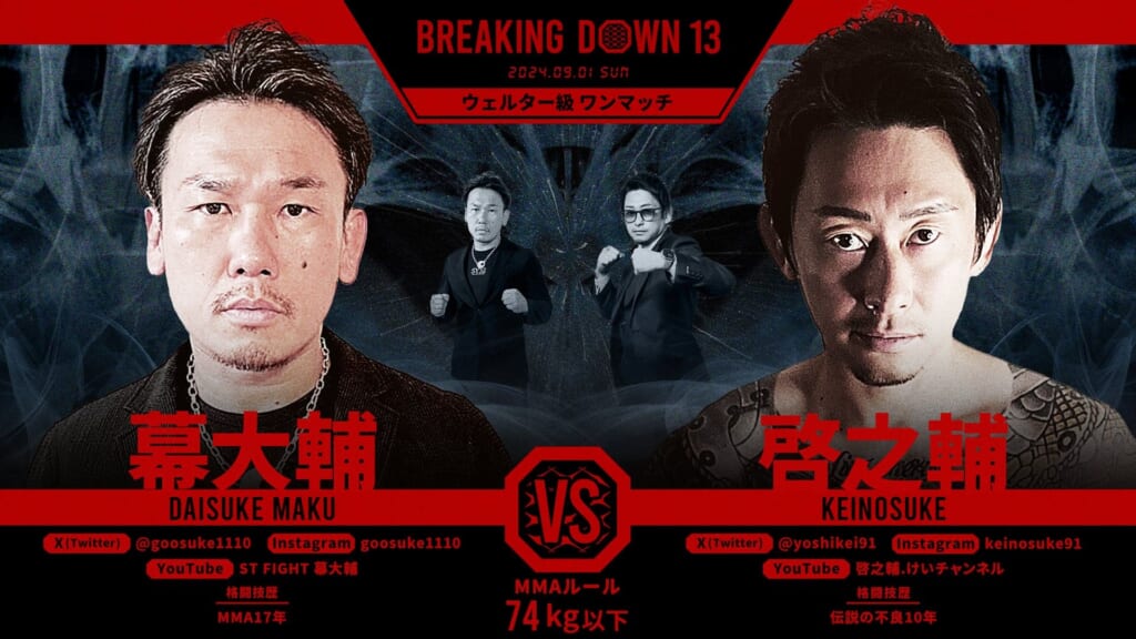 BREAKING DOWAn 13
幕大輔 vs. 啓之輔