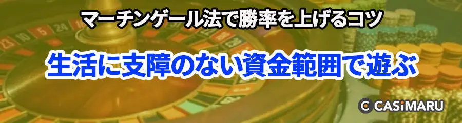 マーチンゲール法で勝率を上げるコツ (生活に支障のない資金範囲で遊ぶ)