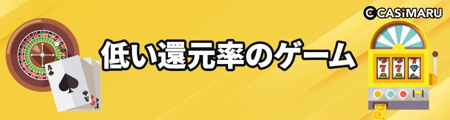 オンラインカジノで勝てない原因の低い還元率のバナー