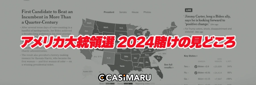 アメリカ大統領選 2024賭けの見どころのバナー