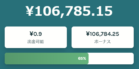 ボーナス消化率65%