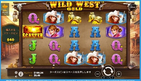 WILD WEST GOLDプレイ画面