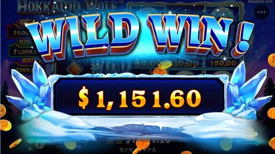 WILD WINで＄1151.6獲得