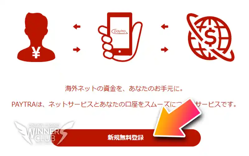 Paytra公式サイトから新規登録を開始