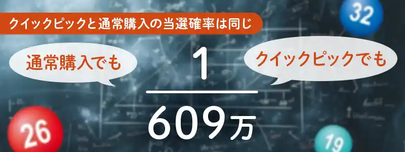 ロト6のクイックピックの当選確率は通常購入と違うのか